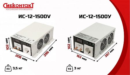 Купить ИС-12-1500V инвертор, преобразователь напряжения DC/AC, 12В/220В, 1500Вт в Москве