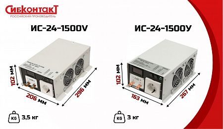 Купить ИС-24-1500V инвертор, преобразователь напряжения DC/AC, 24В/220В, 1500Вт в Москве